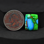Natural Peacock Dahlia Cushion Cabochon 19x15mm 15ct - Peacock Blue-Green Composite - Pedra Gems