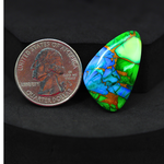 Natural Peacock Dahlia Freeform Cabochon 29x18mm 19.5ct - Peacock Blue-Green Composite - Pedra Gems