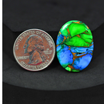 Natural Peacock Dahlia Oval Cabochon 29x21mm 22.5ct - Peacock Blue-Green Composite - Pedra Gems