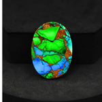 Natural Peacock Dahlia Oval Cabochon 29x21mm 22.5ct - Peacock Blue-Green Composite - Pedra Gems
