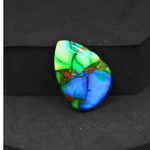 Natural Peacock Dahlia Freeform Cabochon 25x17mm 15.5ct - Peacock Blue-Green Composite - Pedra Gems