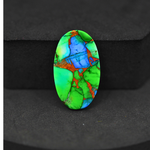 Natural Peacock Dahlia Oval Cabochon 26x15mm 15.5ct - Peacock Blue-Green Composite - Pedra Gems