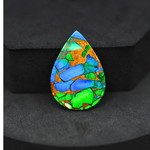 Natural Peacock Dahlia Pear Cabochon 29x20mm 18.5ct - Peacock Blue-Green Composite - Pedra Gems