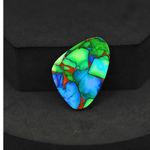 Natural Peacock Dahlia Freeform Cabochon 24x19mm 17ct - Peacock Blue-Green Composite - Pedra Gems