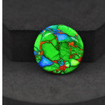 Natural Peacock Dahlia Round Cabochon 26x26mm 25.5ct - Peacock Blue-Green Composite - Pedra Gems