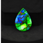 Natural Peacock Dahlia Pear Cabochon 29x20mm 18.5ct - Peacock Blue-Green Composite - Pedra Gems