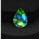 Natural Peacock Dahlia Pear Cabochon 29x20mm 18.5ct - Peacock Blue-Green Composite - Pedra Gems