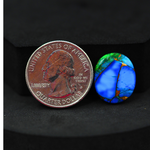 Natural Peacock Dahlia Oval Cabochon 18x15mm 8.5ct - Peacock Blue-Green Composite - Pedra Gems