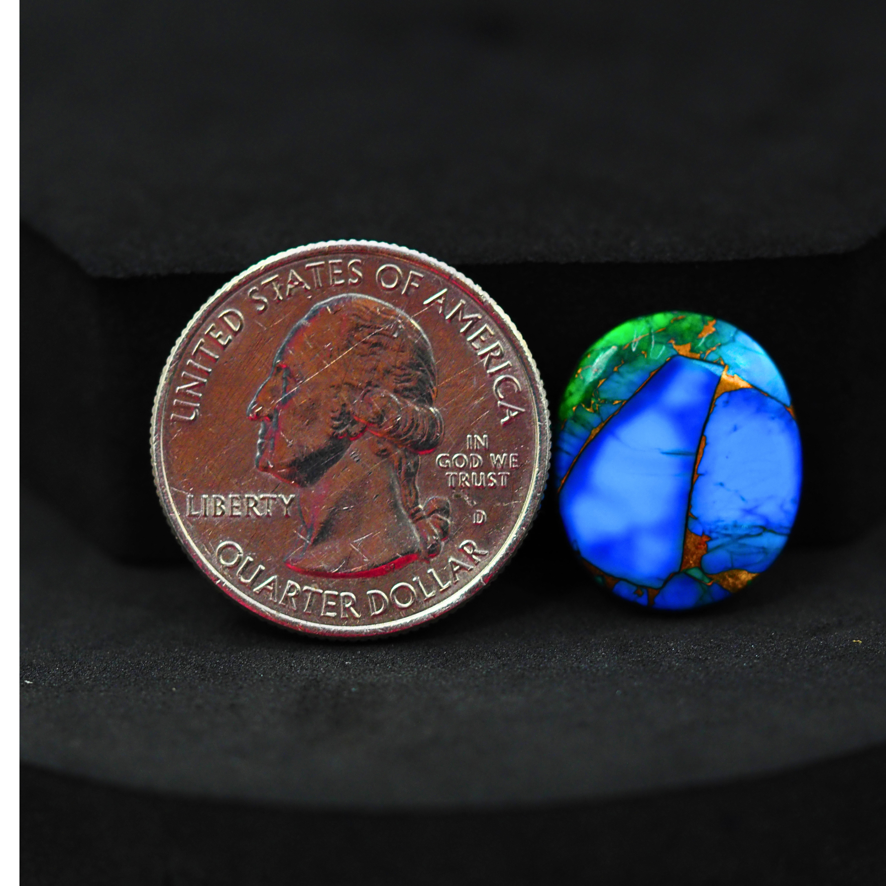 Natural Peacock Dahlia Oval Cabochon 18x15mm 8.5ct - Peacock Blue-Green Composite - Pedra Gems