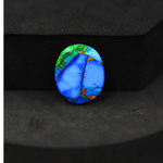 Natural Peacock Dahlia Oval Cabochon 18x15mm 8.5ct - Peacock Blue-Green Composite - Pedra Gems