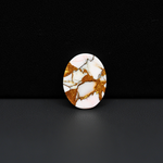 Stabilized Pink Dahlia Oval Cabochon 15x12x3mm 6ct - soft pink and white with bronze veining, Kingman Arizona - Pedra Gems.