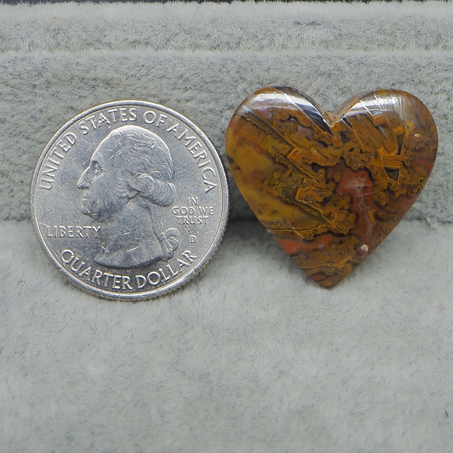 Seam Agate Heart Shape Cabochon – Natural Gemstone for Jewelry Making