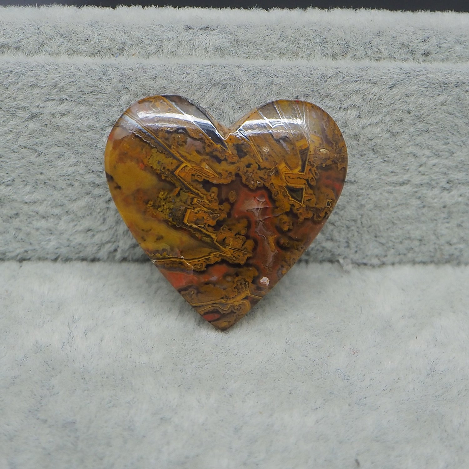 Seam Agate Heart Shape Cabochon – Natural Gemstone for Jewelry Making