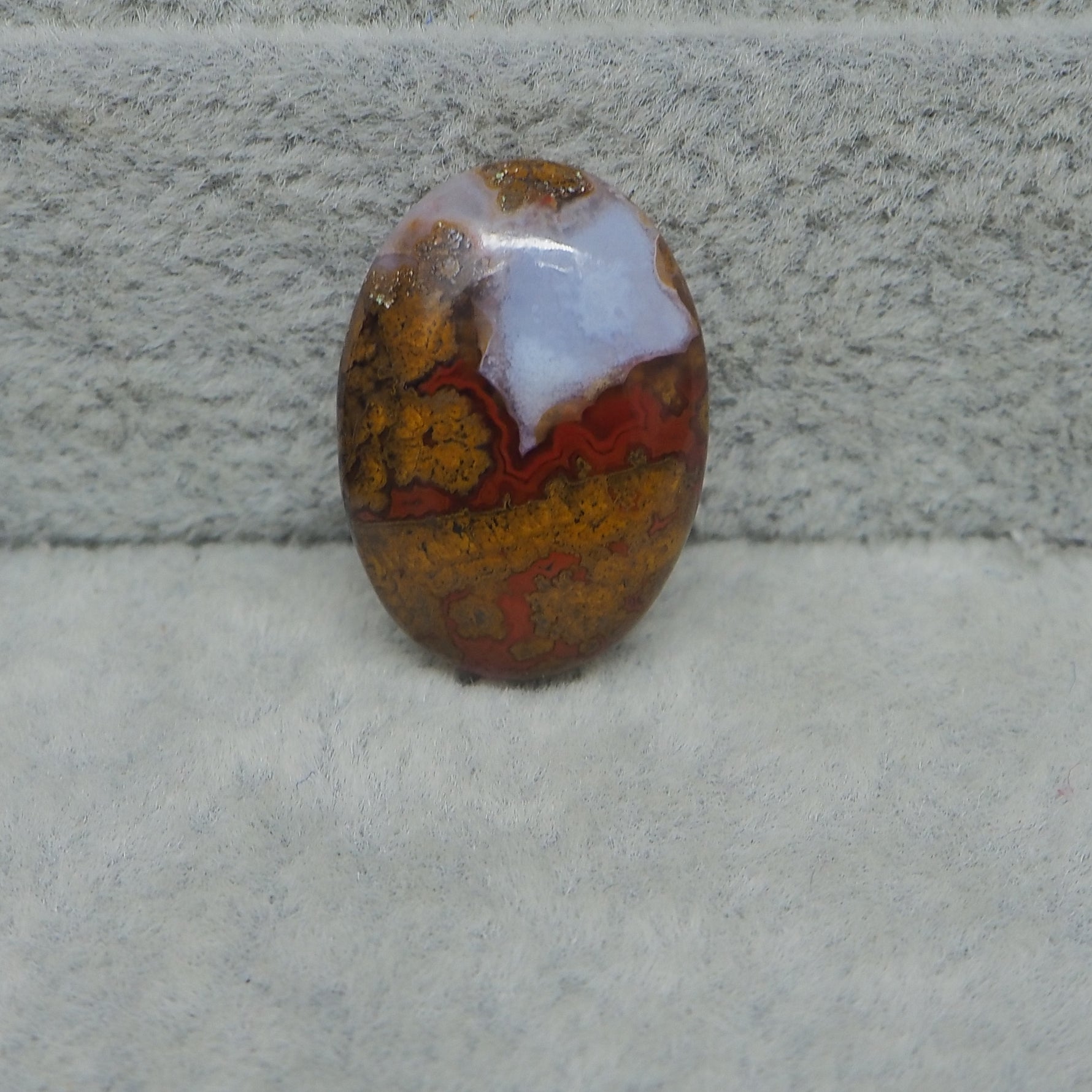 Seam Agate cabochon 14.5ct flat back ready to set