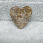 Seam Agate heart cabochon 24x23mm next to US Quater Doller for size reference