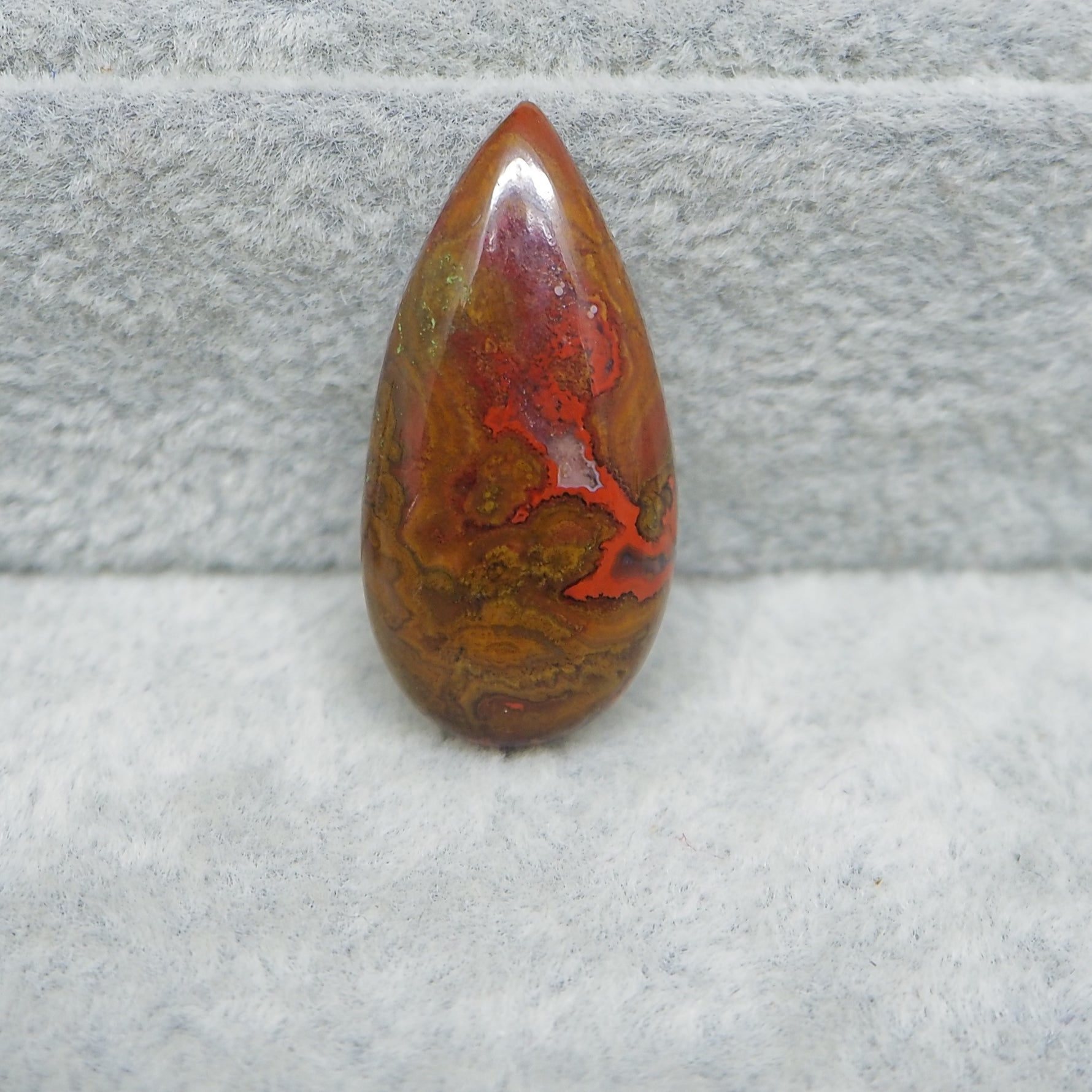 Seam Agate teardrop cabochon 13.5ct flat back ready to set
