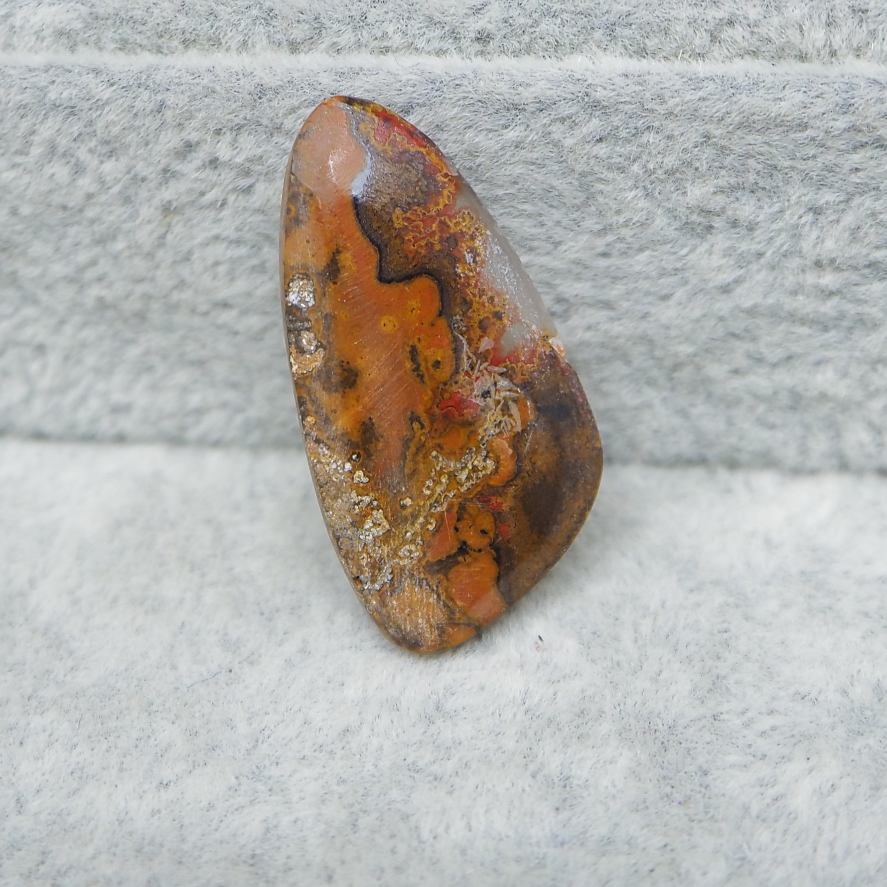 Seam Agate freeform cabochon 28x14mm flat back ready to set