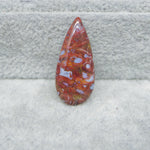 Natural Seam Agate pear shape cabochon 27x12mm front view banding detail