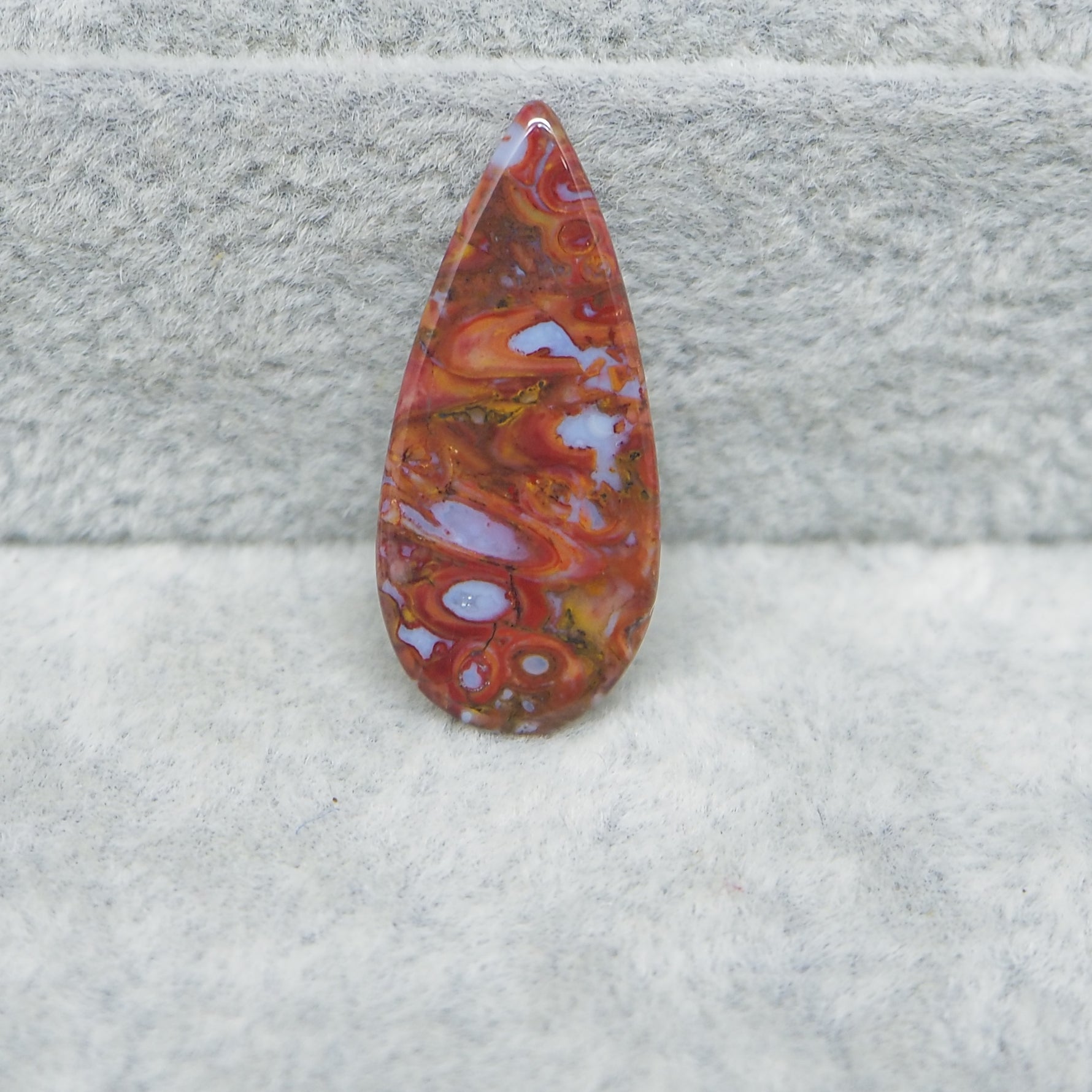 Seam Agate teardrop cabochon 9ct flat back ready to set