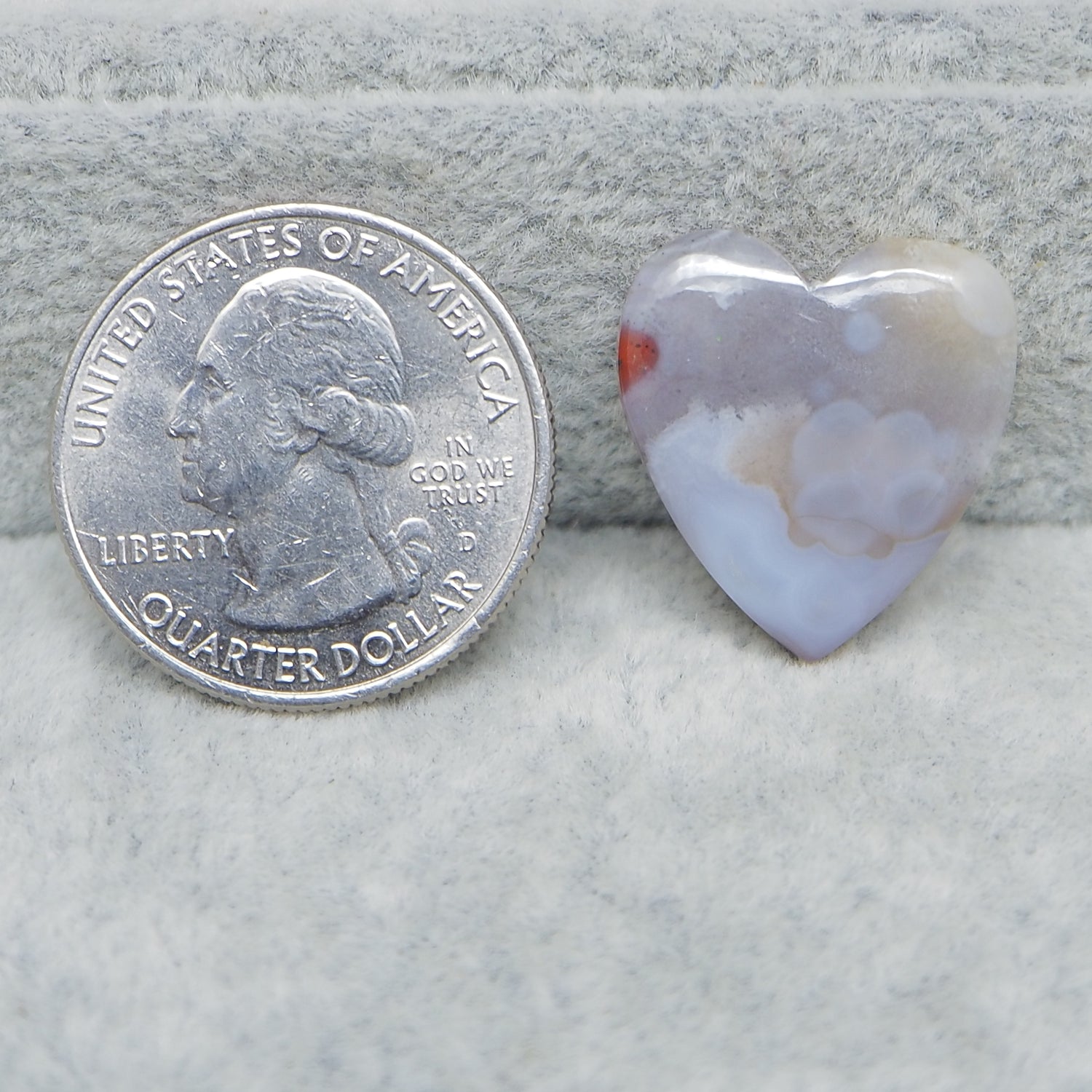Seam Agate Heart Cabochon 20x19mm 14ct – Natural Gemstone