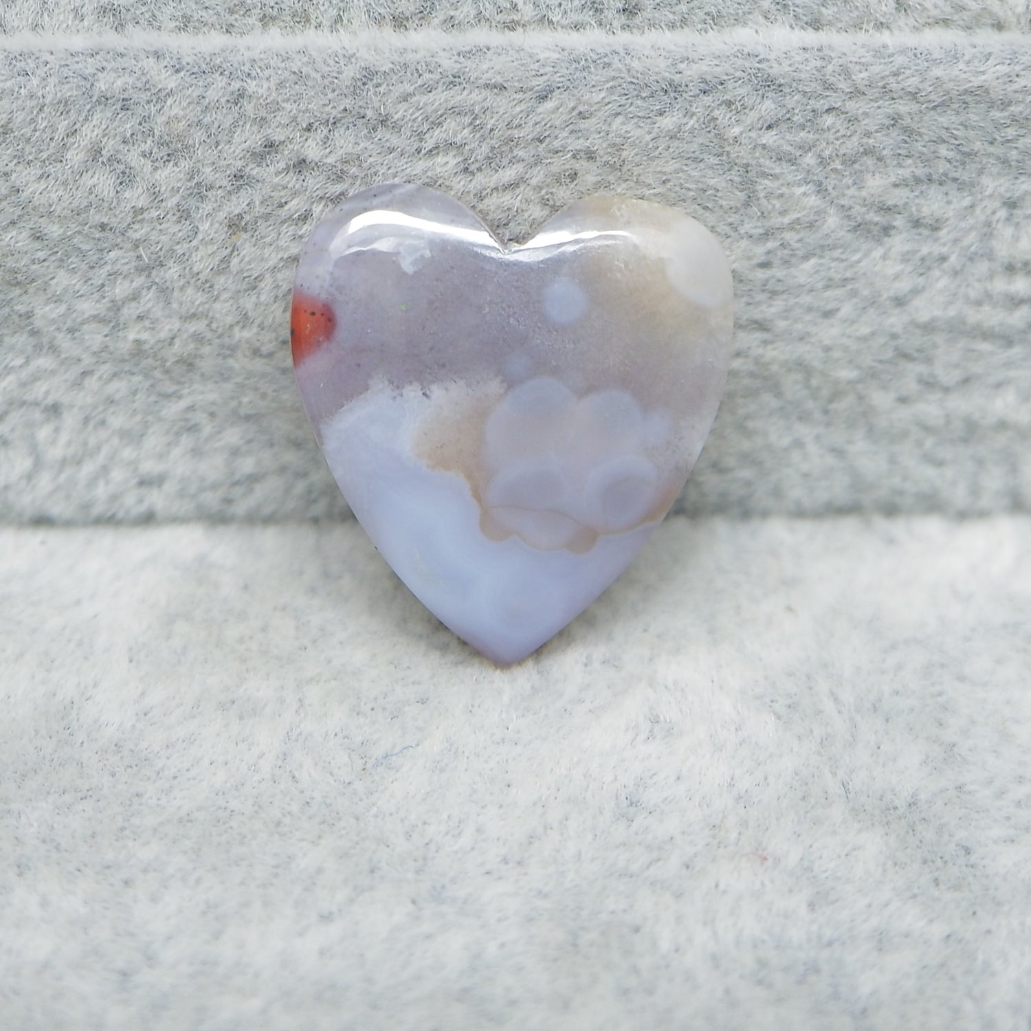 Seam Agate Heart Cabochon 20x19mm 14ct – Natural Gemstone