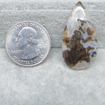 Natural Seam Agate small heart cabochon 13x14mm front view banding detail
