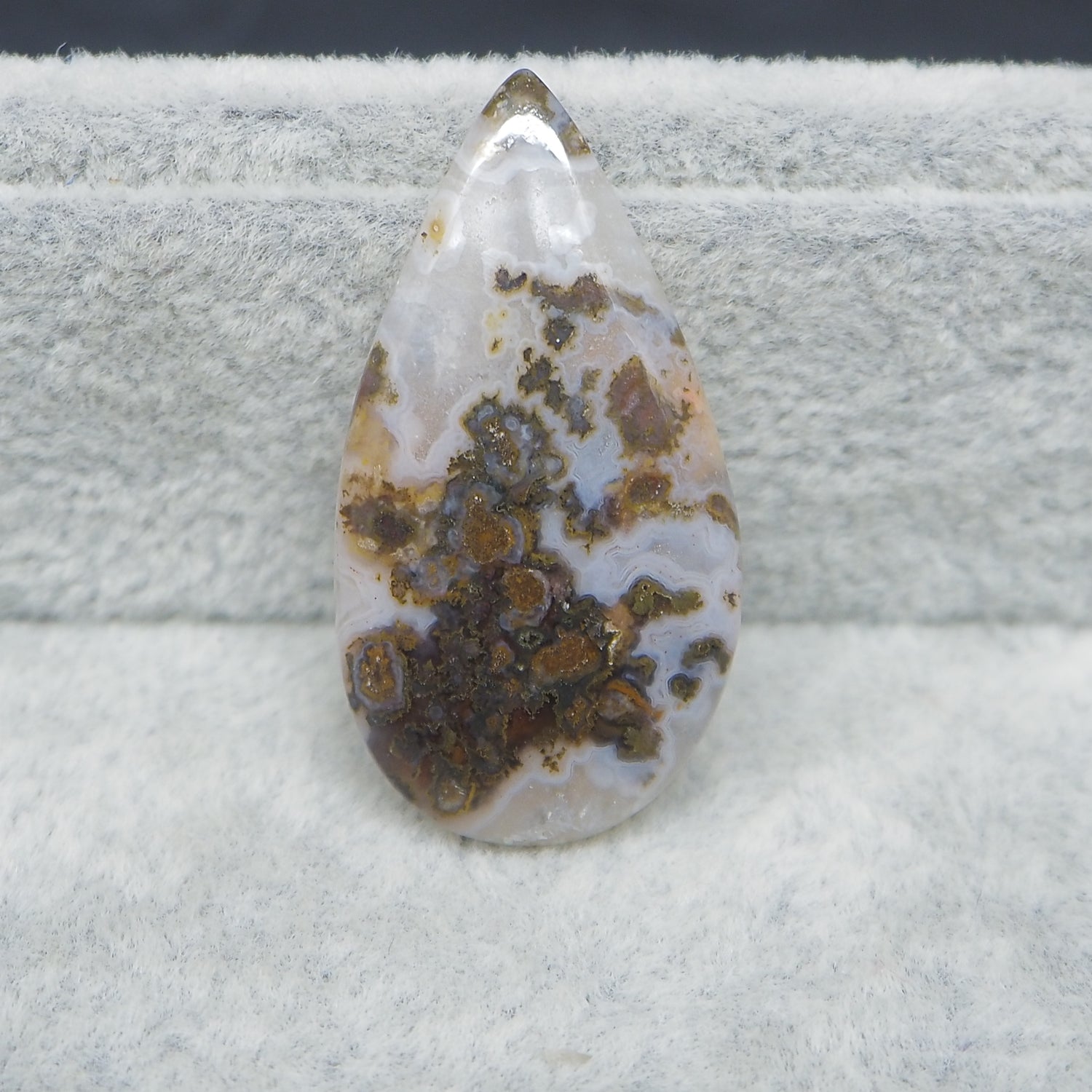  Small Seam Agate heart cabochon 6ct flat back ready to set