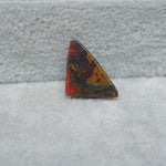 Seam Agate fancy shape cabochon 19x12mm next to ruler for size reference