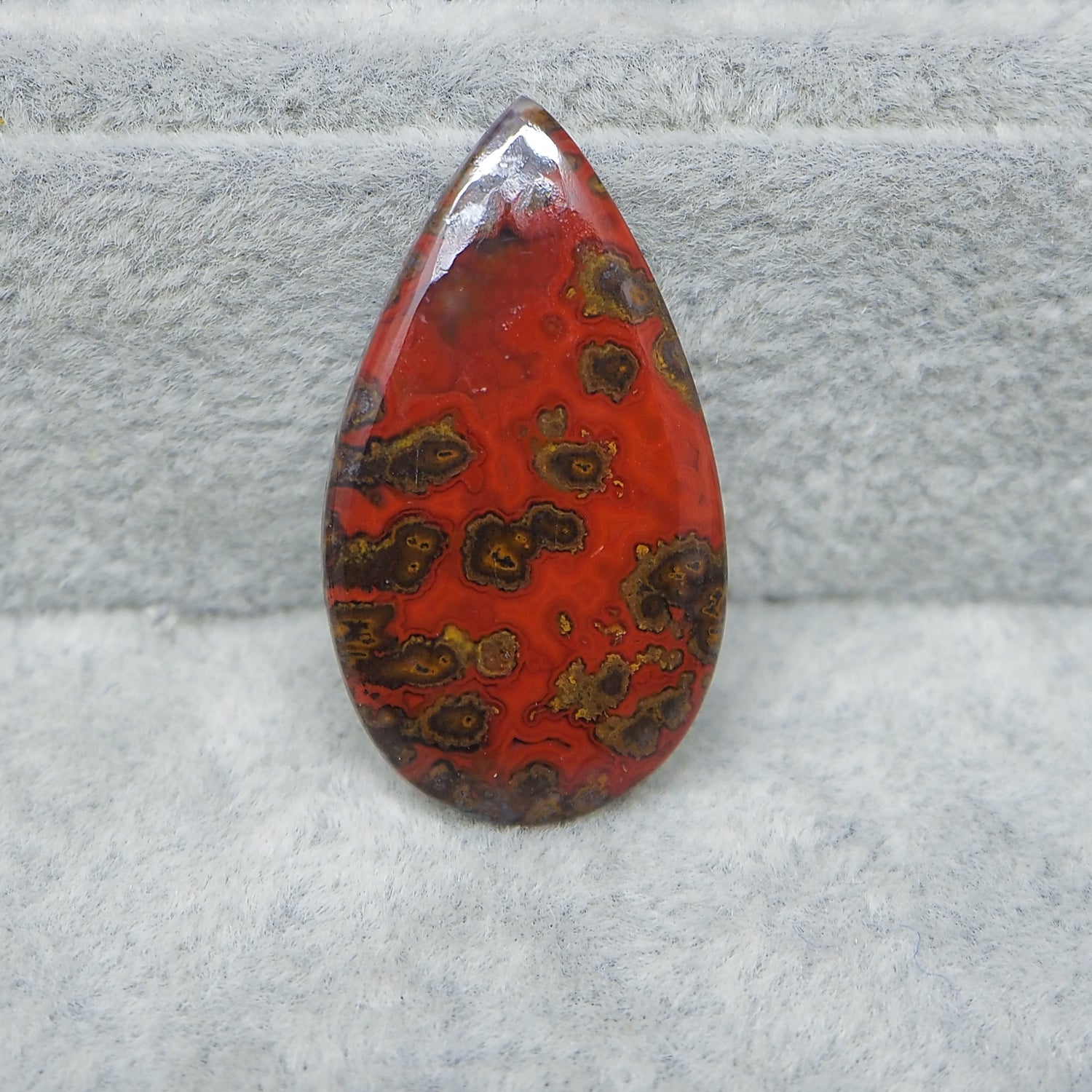  Seam Agate teardrop cabochon 14ct flat back low profile ready to set