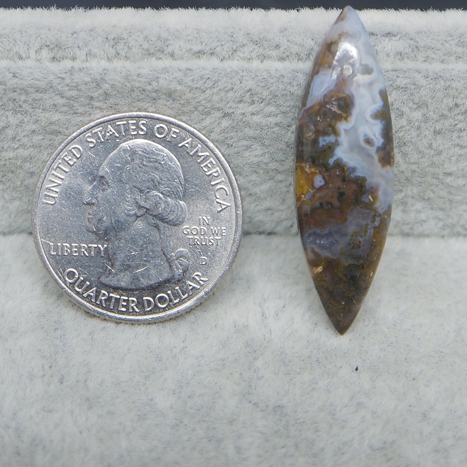 Seam Agate Marquise Cabochon 26x11mm 14.5ct – Natural Gemstone