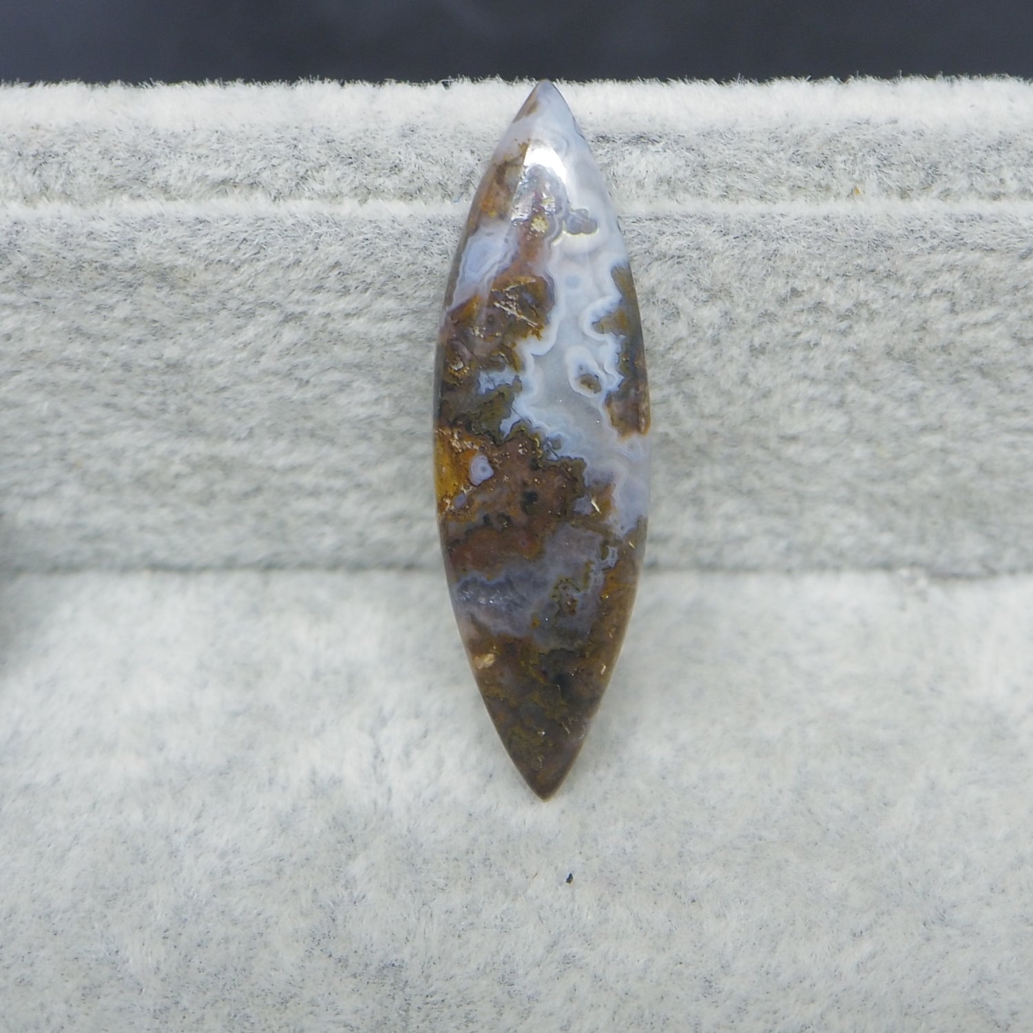 Seam Agate Marquise Cabochon 26x11mm 14.5ct – Natural Gemstone