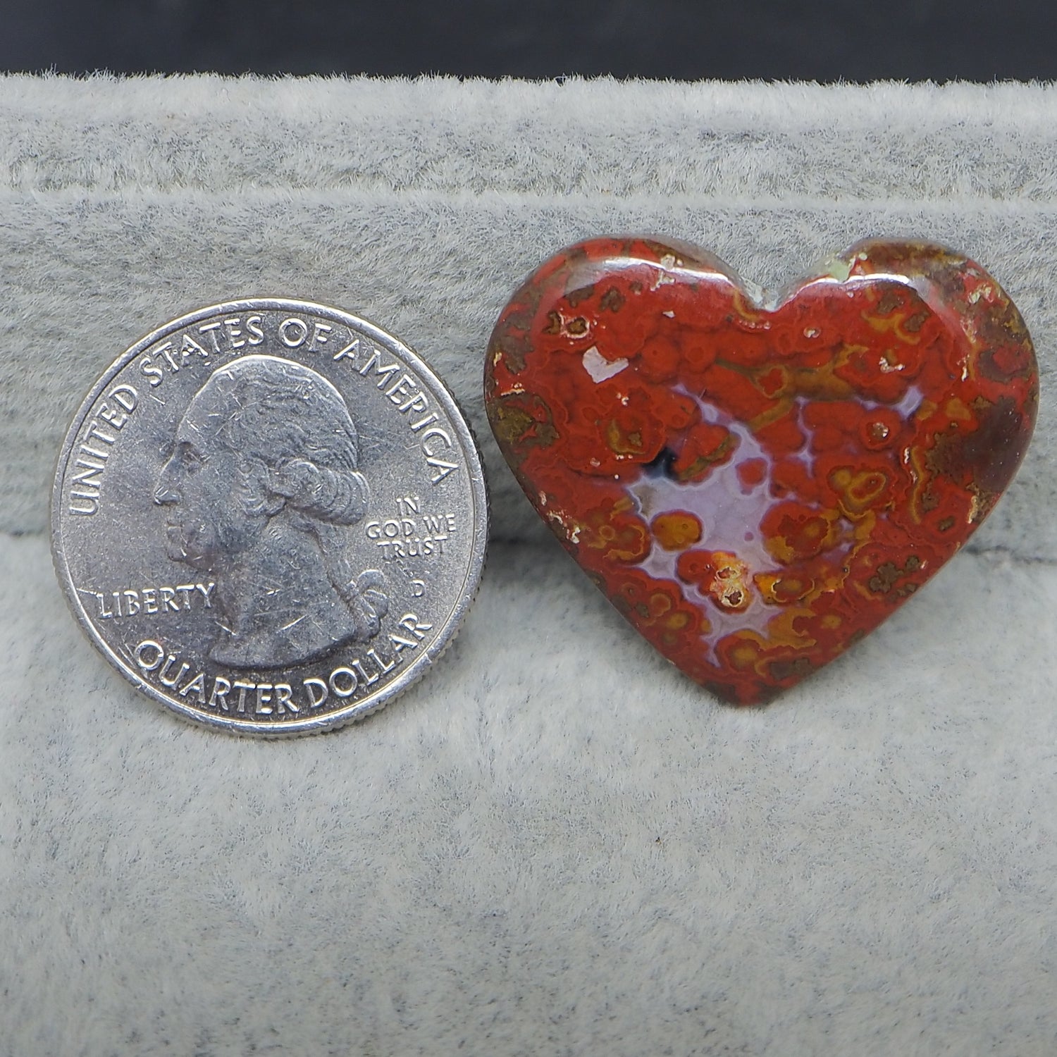  Large Seam Agate heart cabochon 35ct flat back ready to set