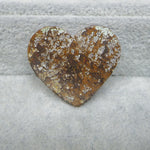 XL Natural Seam Agate heart cabochon 26x29mm front view banding detail deep dome
