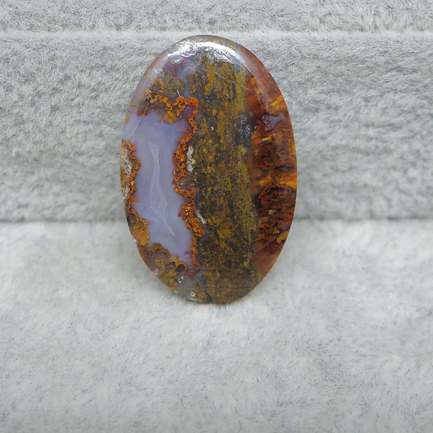 Seam Agate oval cabochon 17ct flat back ready to set