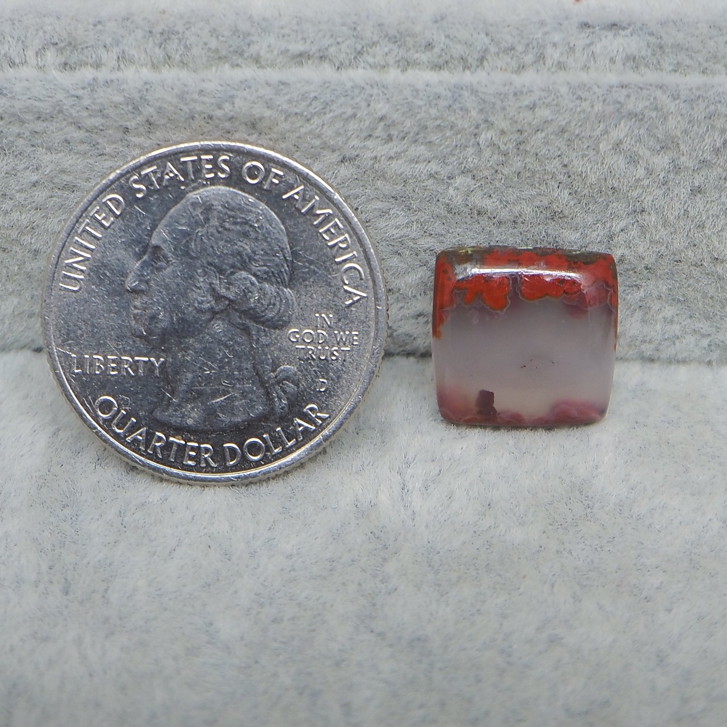 Small Seam Agate  Square Cabochon 13x13mm 8.5ct – Natural Gemstone
