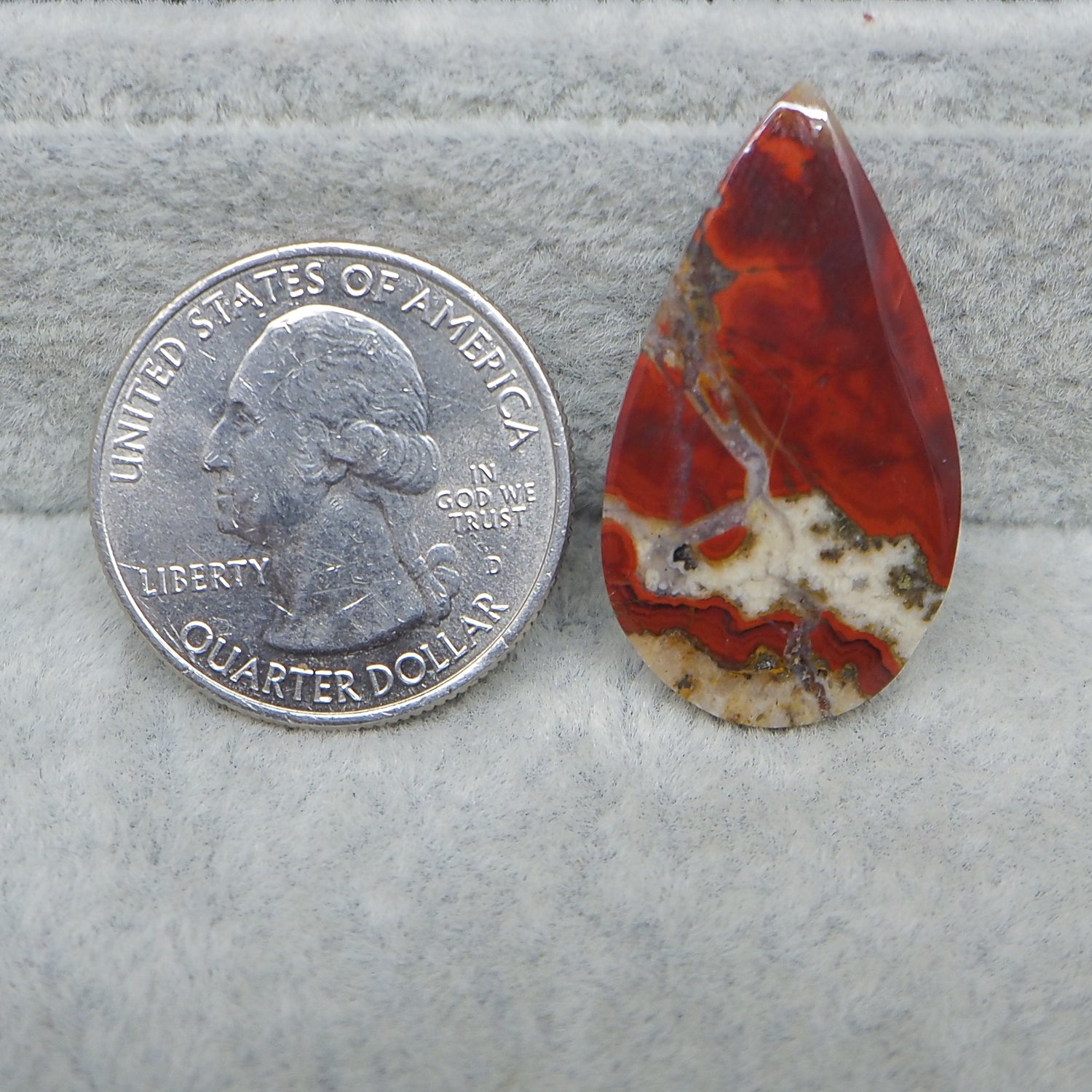Seam Agate Pear Shape 31x17 Teardrop 12.5ct Cabochon
