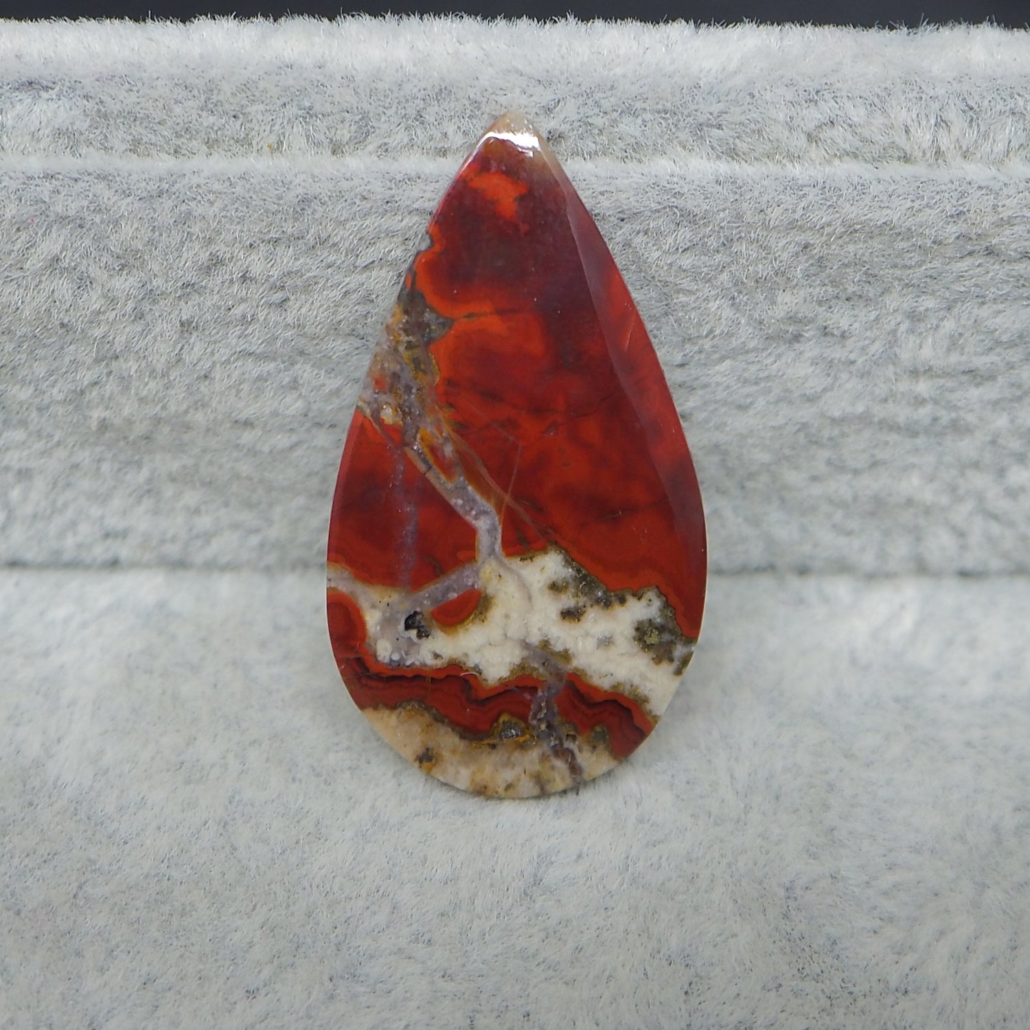 Seam Agate Pear Shape 31x17 Teardrop 12.5ct Cabochon