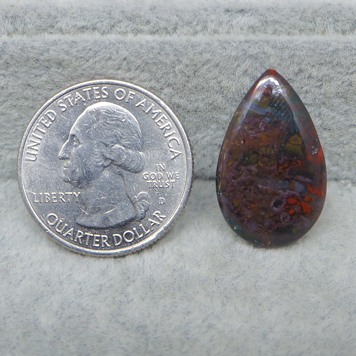 Seam Agate Pear Cabochon 24x15mm 13.5ct - Natural Gemstone