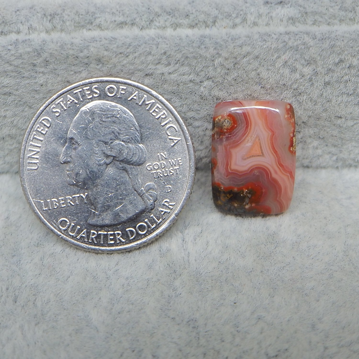 Small Seam Agate Baguette Cabochon 16x12mm 8.5ct – Natural Gemstone