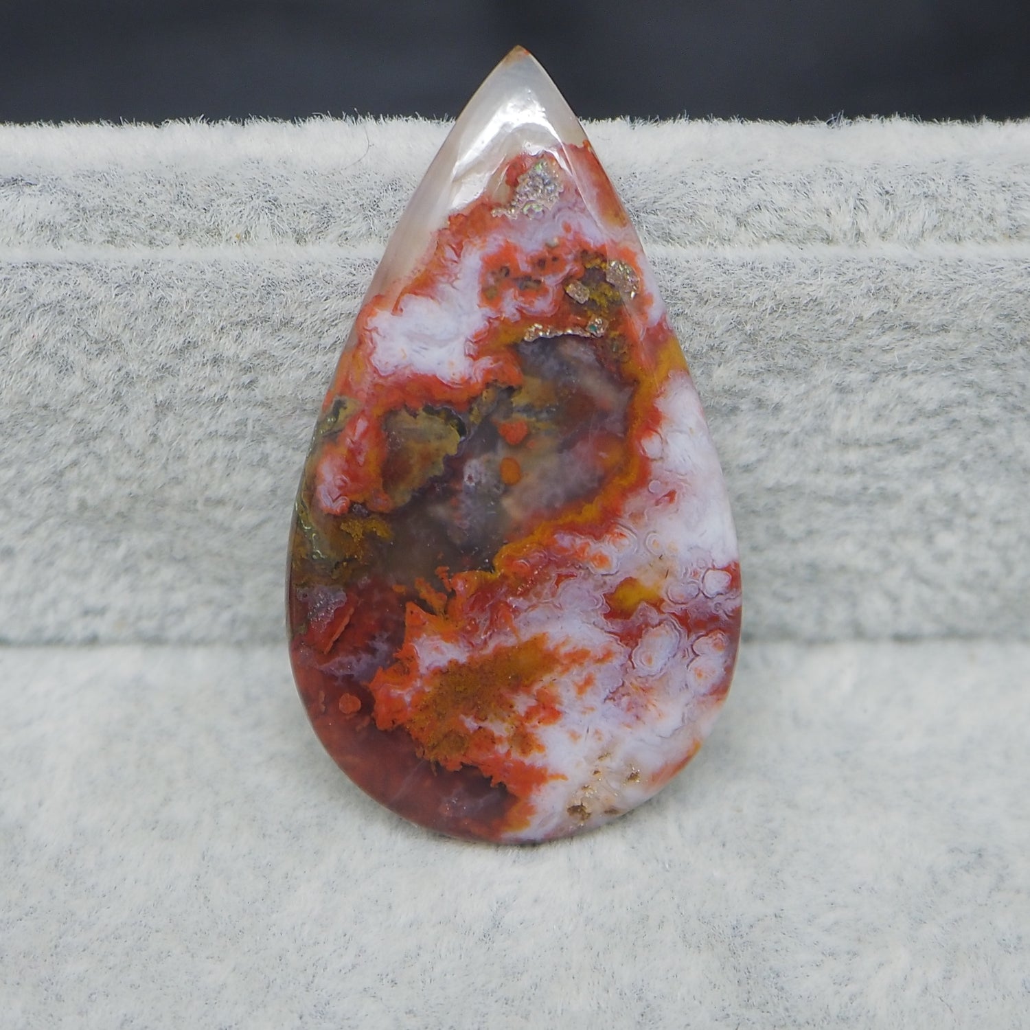 Seam Agate Pear Shape 28x22x5 Teardrop 28ct Cabochon