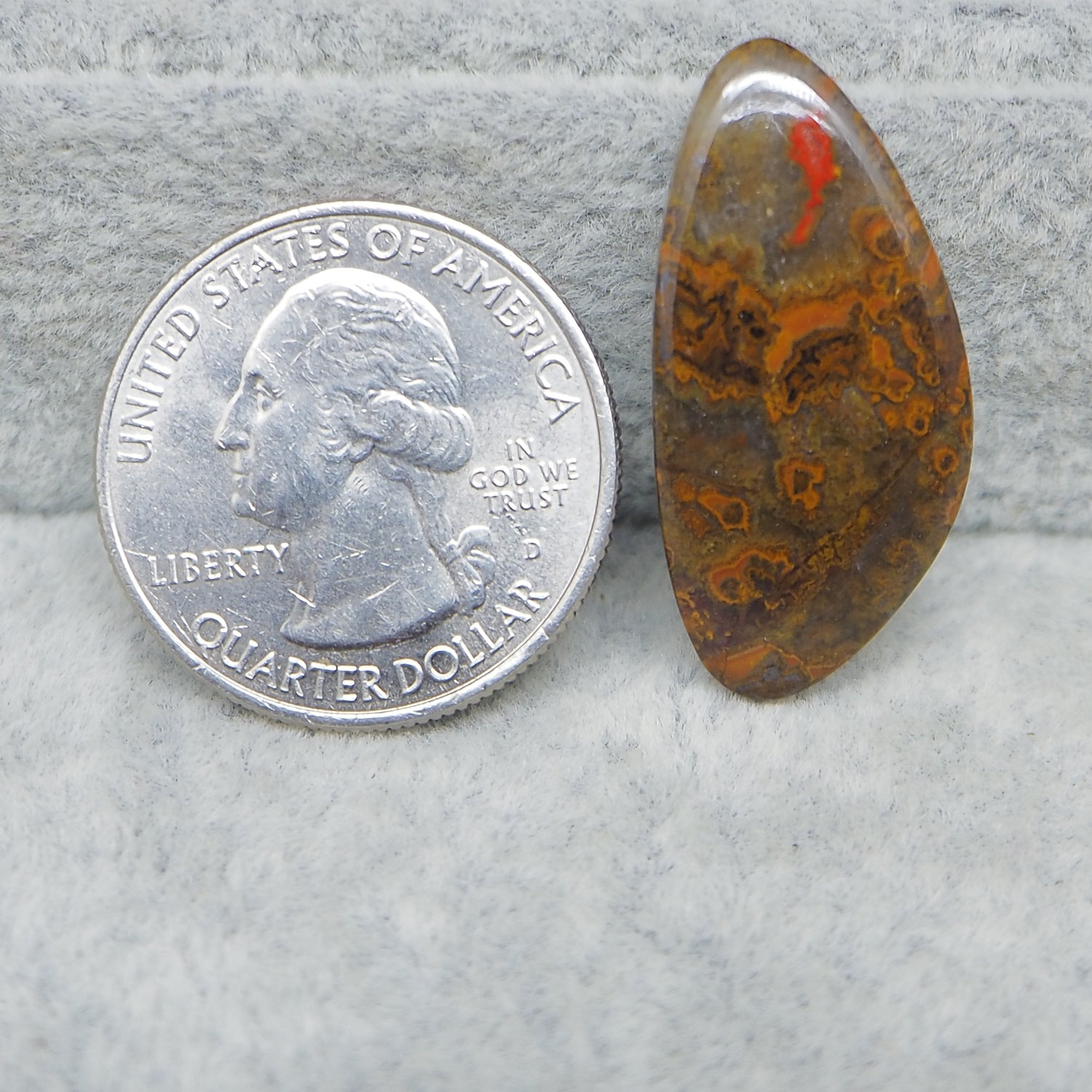 Seam Agate Freeform Rounded Triangle 30x14mm 16.5ct Natural Stone
