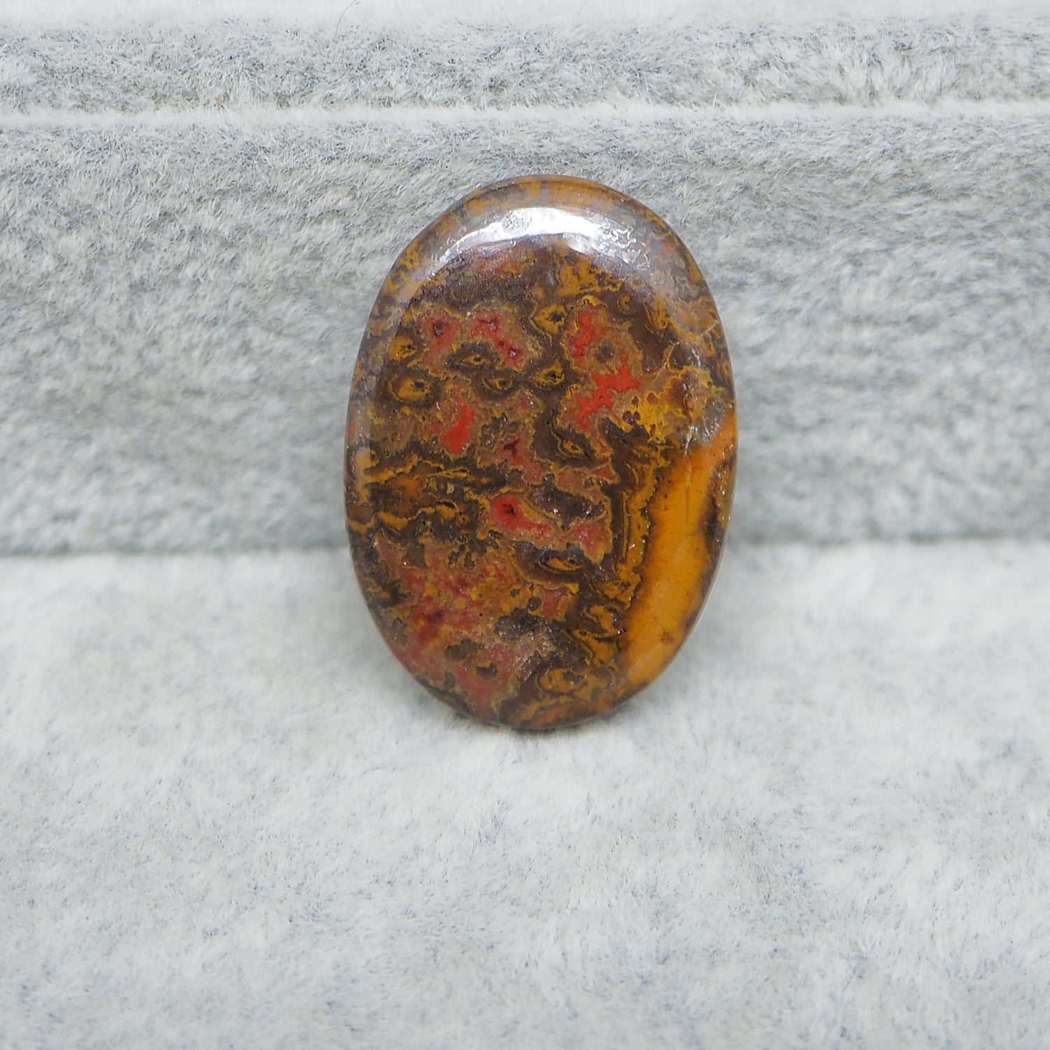 Seam Agate wide oval cabochon 20ct flat back ready to set Pedra Gems