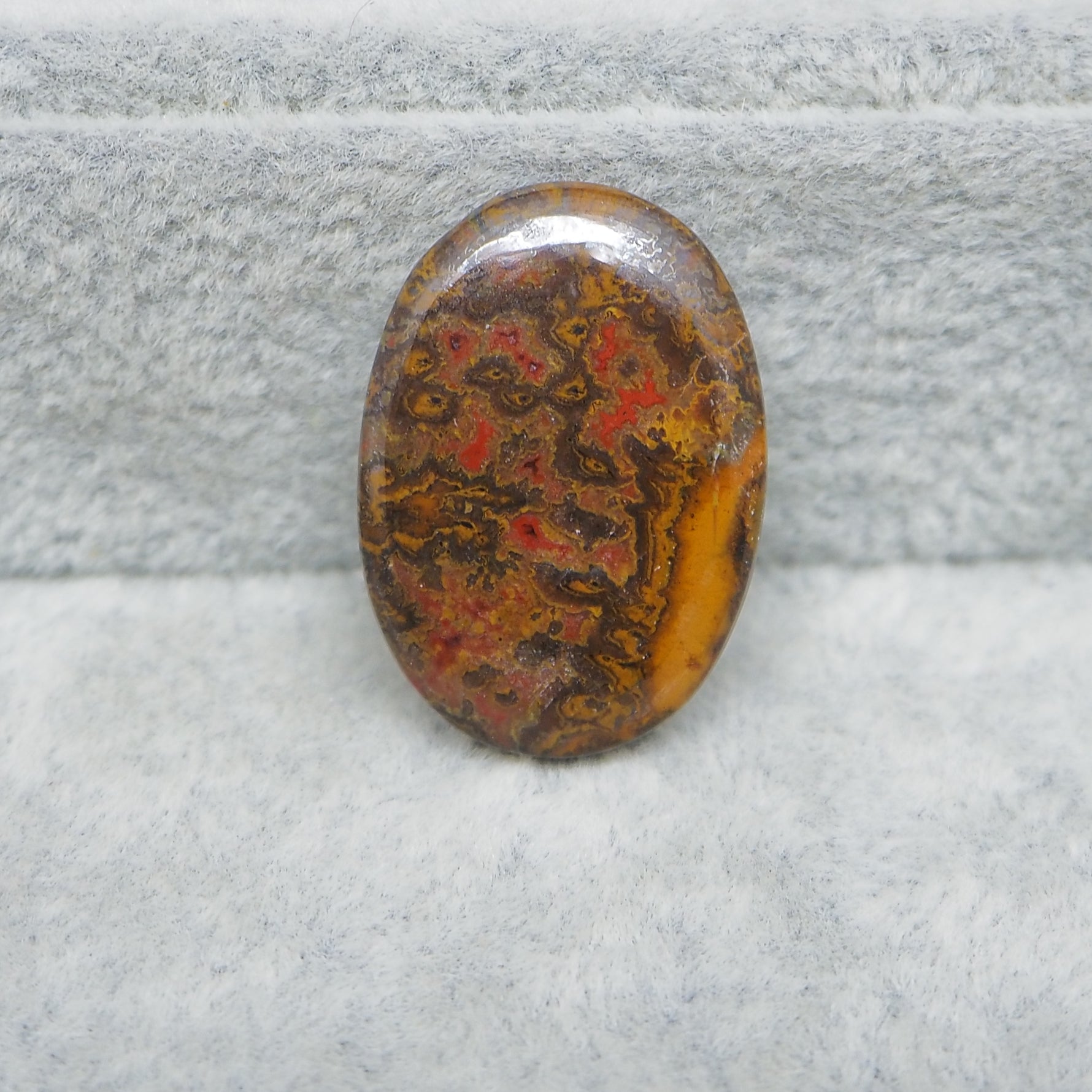 Seam Agate wide oval cabochon 20ct flat back ready to set Pedra Gems