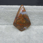 Seam Agate lozenge cabochon 27ct size comparison US quarter dollar Pedra Gems