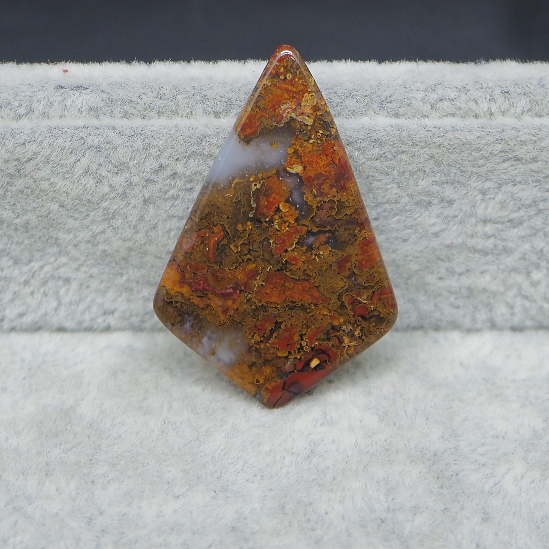  Seam Agate diamond shape cabochon 35x24mm flat back ready to set Pedra Gems