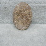 Natural Seam Agate diamond shape cabochon 29x20mm front view orange gold banding Pedra Gems