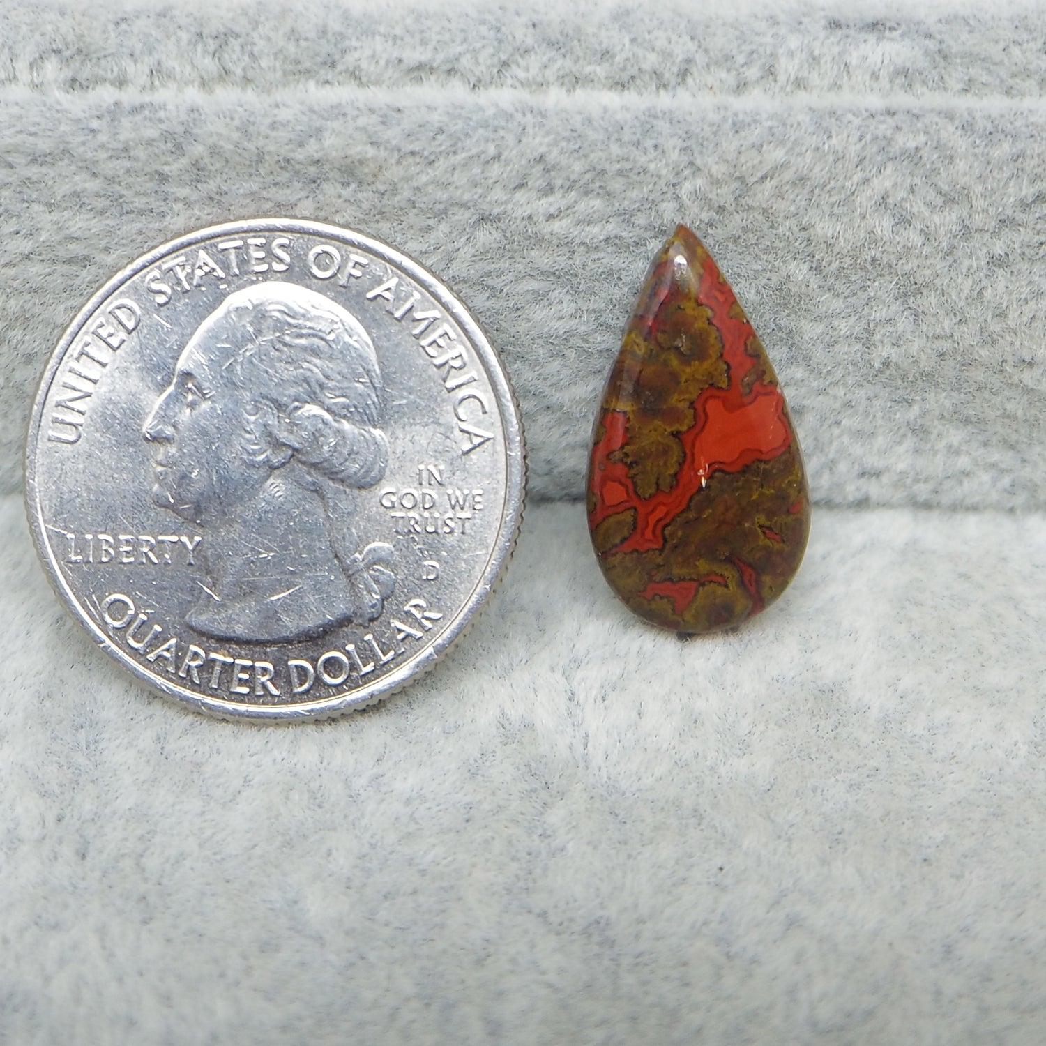 Small Seam Agate Pear Cabochon 32x20mm 7.5ct Deep Dome – Pedra Gems