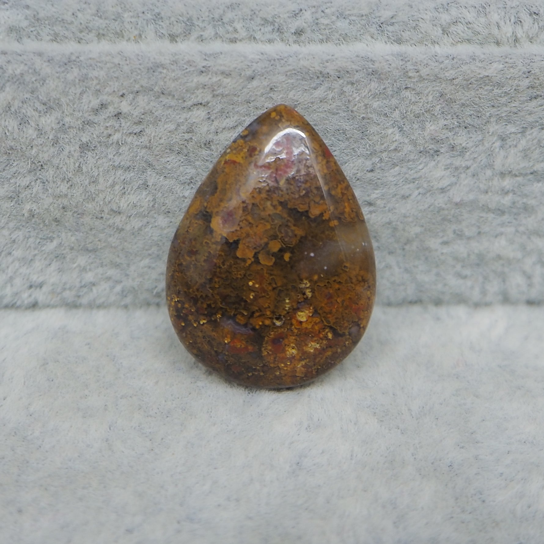  Seam Agate rectangle cabochon 13.5ct flat back ready to set Pedra Gems