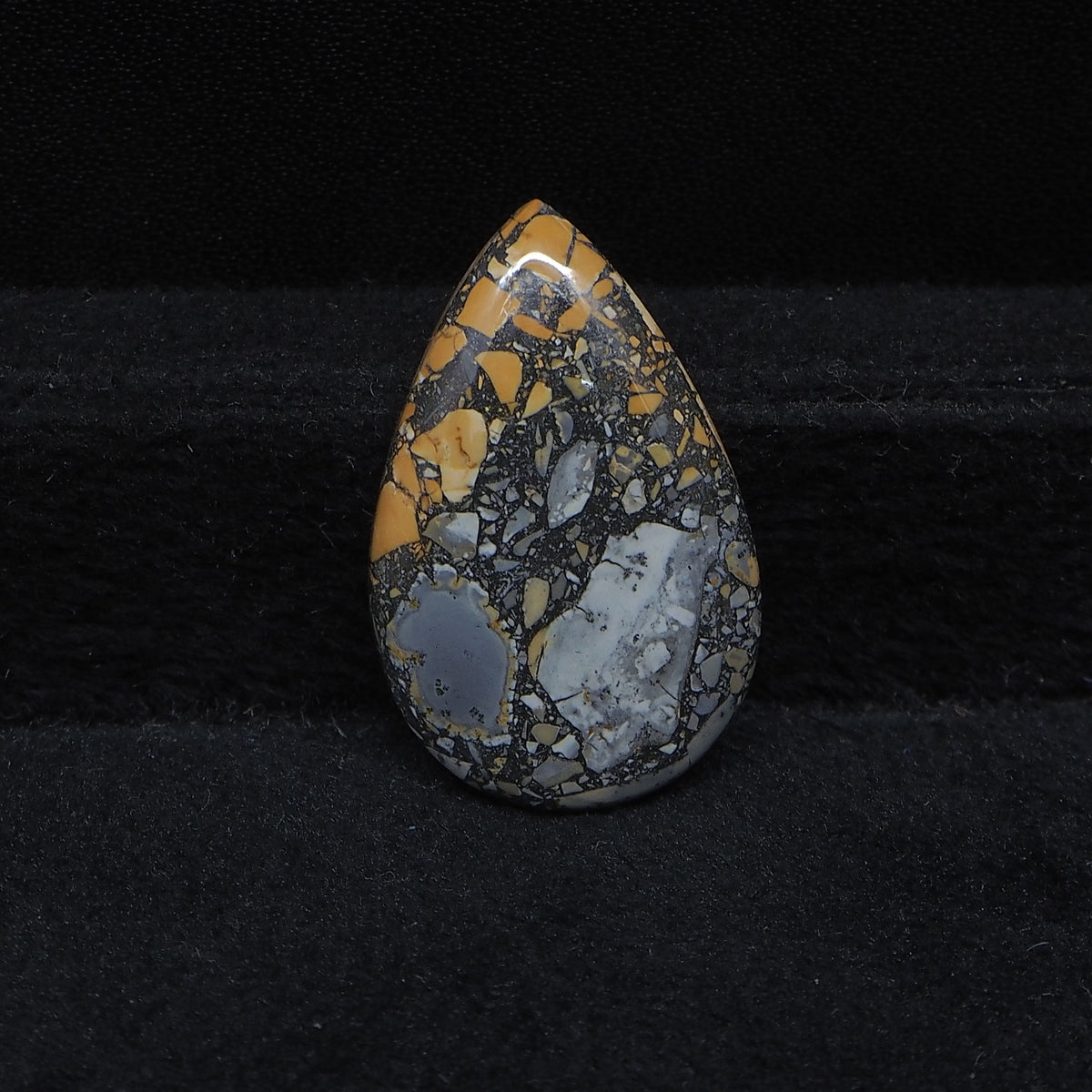 Maligano Jasper pear cabochon 17ct flat back ready to set Pedra Gems
