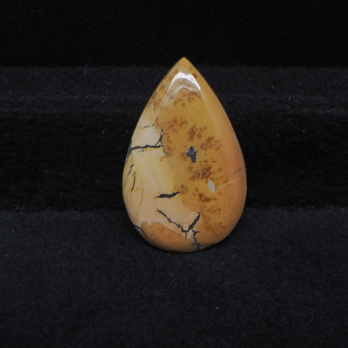 Maligano Jasper pear cabochon 14.5ct flat back ready to set Pedra Gems
